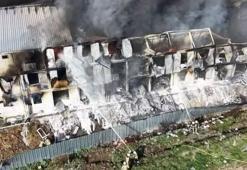 Esenyurt'ta işçilerin kaldığı konteynerde yangın! Alevlere müdahale ediliyor