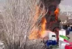 Ankara'da bulunan TIR otoparkında büyük yangın