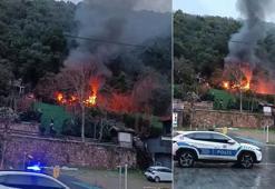 Beşiktaş'ta restoranın müştemilatı alev alev yandı