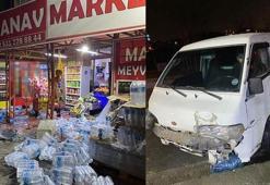 Arnavutköy’de minibüs kazası: Market faciası ucuz atlatıldı