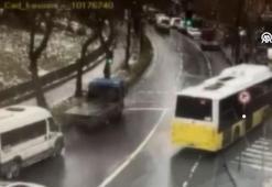 Esenler'de İETT otobüsü kontrolden çıktı, facia kıl payı atlatıldı