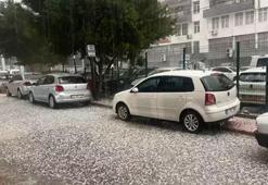 'Hayatımda ilk defa bu kadarını görüyorum' Dolu yağışı kenti vurdu