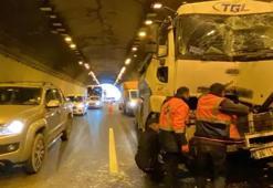 TEM Otoyolu Gültepe Tüneli’nde tanker ve TIR'lar kazaya karıştı