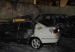 Sarıyer’de esrarengiz yangın: Park halindeki 5 araç bir anda alev aldı!