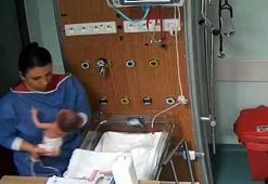 Vicdansız hemşireden yeni skandal! Aynı nöbette bir bebeği daha tokatlamış
