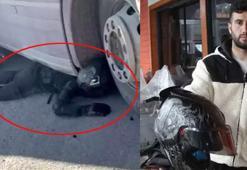 Motosiklet sürücüsü TIR'ın altında metrelerce sürüklendi! 'Hayatım gözümün önünden geçti'