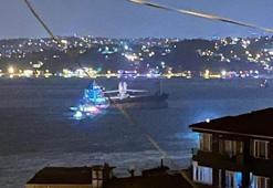 Sarıyer’de kurtarılan gemi bu kez Boğaz’da fırtınaya yenik düştü