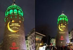 Galata Kulesi'nde Ramazan ışığı! İftar vaktinde yeşil aydınlatma