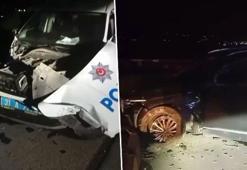 Hatay'da kontrolden çıkan cip, polis aracına çarptı: 2 yaralı