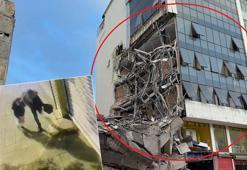6 katlı bina çöktü! Kaldırımda yürüyen anne ve kız son anda kurtuldu