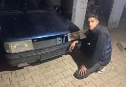 Arabasının kornasına basmak isteyen genç hayatının şokunu yaşadı