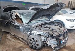 Lüks otomobil sürücüsü kaza anında ölümden döndü, hava yastığı açılmadı