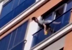 Ünlü şarkıcı Hatice cam silerken komşularına korku dolu anlar yaşattı