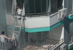 Baba ve bebeğin kurtarıldığı ev yangınının sorumlusu komşu çıktı