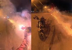 Motosikletten peş peşe ateşledi! Yaptığı 'şaka' kimsenin hoşuna gitmedi