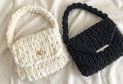 Pofuduk ipten çanta örebilirsiniz! Şiş ya da tığ kullanmaya gerek yok, 1 saatte bitiyor