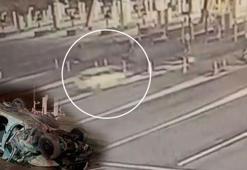 Pendik’te korkutan kaza: Gişelere çarpan otomobil takla attı