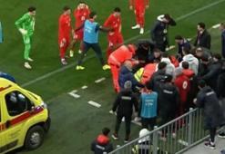 Egemen Korkmaz, Türkiye U21 Milli Takım maçında yere yığıldı! Sahaya ambulans girdi