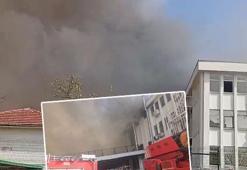 Ümraniye Dudullu’da imalathane yangını: Alevler kısa sürede büyüdü, müdahale anları görüntülendi