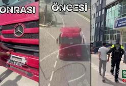 Hatay'da kuralları hiçe sayarak plakasını kapatan TIR sürücüsüne ağır ceza!