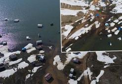 Erciyes’te doğa şaşkına çevirdi! Taşan göl çadır ve karavanları yuttu