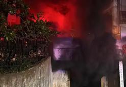 Başakşehir'de iş yerinde çıkan yangına müdahale ediliyor