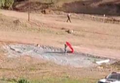 Yere düşen bayrak için piste koştu! 14 yaşındaki Yusuf’un milli gururu