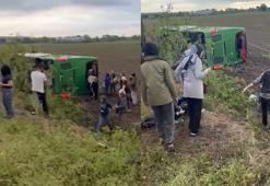 Çanakkale'de otobüs devrildi: Yaralılar hastanelere sevk edildi