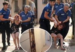Komşuları ihbar etti, yakalanınca sinir krizi geçirdi! Evden zorla çıkarıldı
