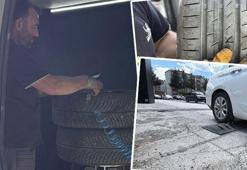 Sürücüler ‘alışkanlık' kurbanı oldu! Onlarca aracın lastiği patladı