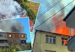 Avcılar'da korku dolu dakikalar! 5 katlı binanın çatısını onarıyorlardı, çıkan yangın 2 daireye sıçradı