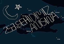 Bayraktar TB2 de görev aldı! 253 şehit için gökyüzünde ay yıldızlı anma