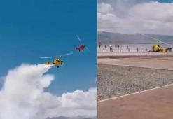 Dehşet anları kamerada! Gyrocopter turistlerin üzerine düştü