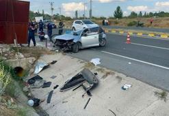 Otomobil menfeze çarptı; aynı aileden 2 ölü, 4 yaralı
