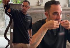 Mert Öztürk'ten cesur tadım! Vietnam'da yılan yedi