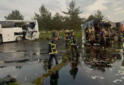 Kayseri'de yolcu otobüsü ile akaryakıt tankeri çarpıştı; 35 yaralı var