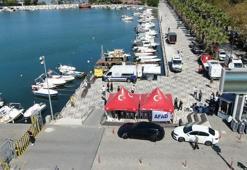 Silivri açıklarında gemi kazası... Limandaki hareketlilik havadan görüntülendi