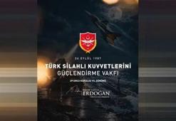 Cumhurbaşkanı Erdoğan, Türk Silahlı Kuvvetlerini Güçlendirme Vakfının kuruluş yıl dönümünü kutladı