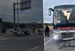 Çanakkale’de ölümle biten kaza! Otobüs ve otomobil çarpıştı