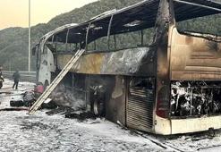 Anadolu Otoyolu'nda yolcu otobüsünde yangın!