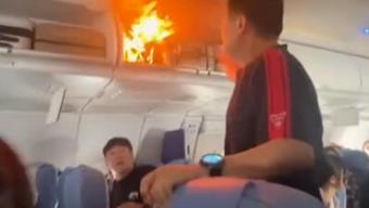 Havada yangın paniği! Bagaj alev aldı, yolcular korku dolu anlar yaşadı