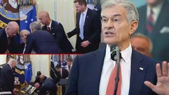 Trump'ın basın toplantısında korku dolu anlar! Fenalık geçiren kişiye Dr. Öz müdahale etti