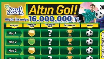 Altın gol kartları ile 16 milyon lira