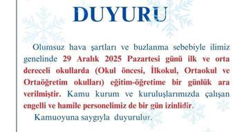 Kırşehir'de eğitime kar engeli