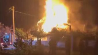 Aydın’da müstakil ev alev alev yandı