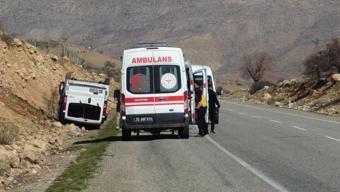 Gercüş’te minibüs takla attı: 1 yaralı