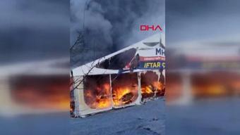 Arnavutköy'de iftar çadırında yangın