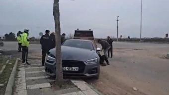 Otomobil ile çarpışan motosiklet sürücüsü yaralandı
