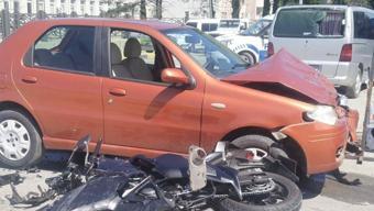 Motosiklet sürücüsünün öldüğü kaza kamerada