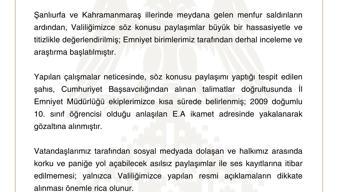 Sivas'ta tehdit paylaşımı yapan bir öğrenci gözaltına alındı